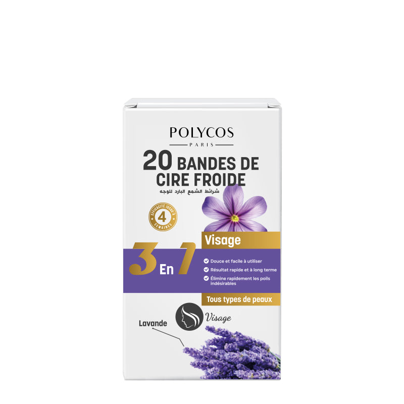 BANDE DE CIRE FROIDE À LA LAVANDE ( VISAGE )